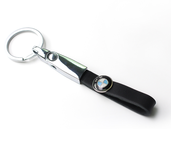 Logo Keychain for BMW - Black and Silver - Zoom Image