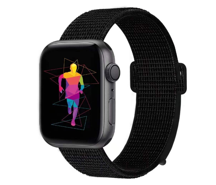 Generic GN-WB758-38-09 Nylon Sport Loop Band for Apple Watch Series - Black - Zoom Image