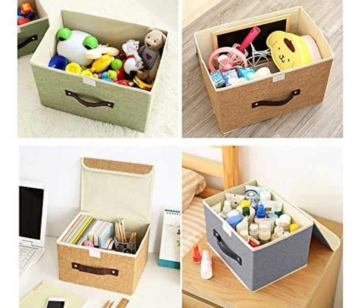 GTC Foldable Cloth Linen Fabric Storage Organizer Box - Grey - Zoom Image 4