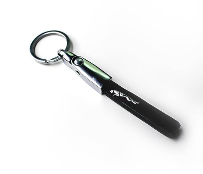 Logo Keychain for Jaguar - Black and Silver - Zoom Image