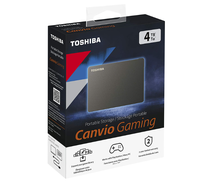 Toshiba HDTX140EK3CA 4TB Portable Canvio Gaming Hard Drive - Black - Zoom Image 3