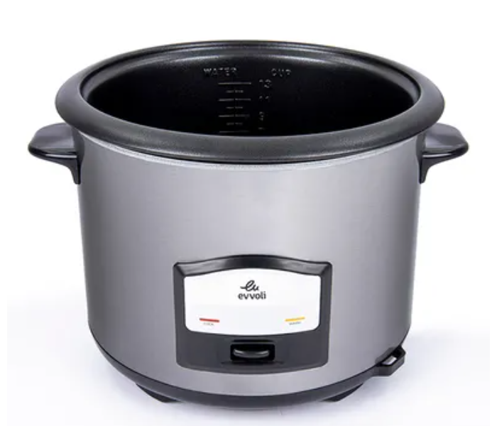 Evvoli EVKA-RC6501S 750W 6.5 Litter Up To 12 Cup Of Rice Non-Stick 2 In 1 Rice Cooker with Steamer  - Black and Silver - Zoom Image 4