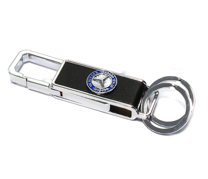 Car Keychain with Carabiner Hook for Benz - Black and Silver - Zoom Image