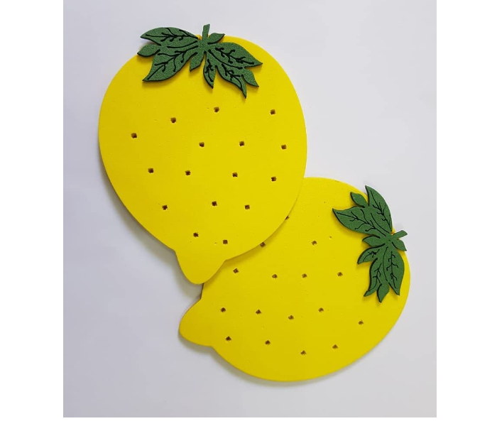 Lemon Shaped Food Coasters - Yellow and Green - Zoom Image