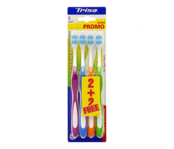 Trisa Fresh 4Pcs Medium Toothbrush - 2+2 Pack - Zoom Image