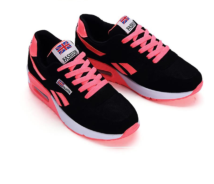 Light Breathable Mesh Flat Casual EU-35 Lace-up Sneakers for Women - Pink - Zoom Image 2