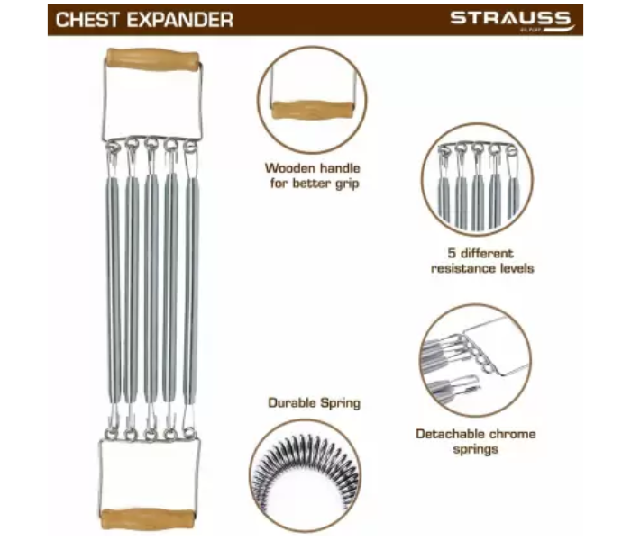 Oasis Wooden Chest Expander - Silver - Zoom Image 2