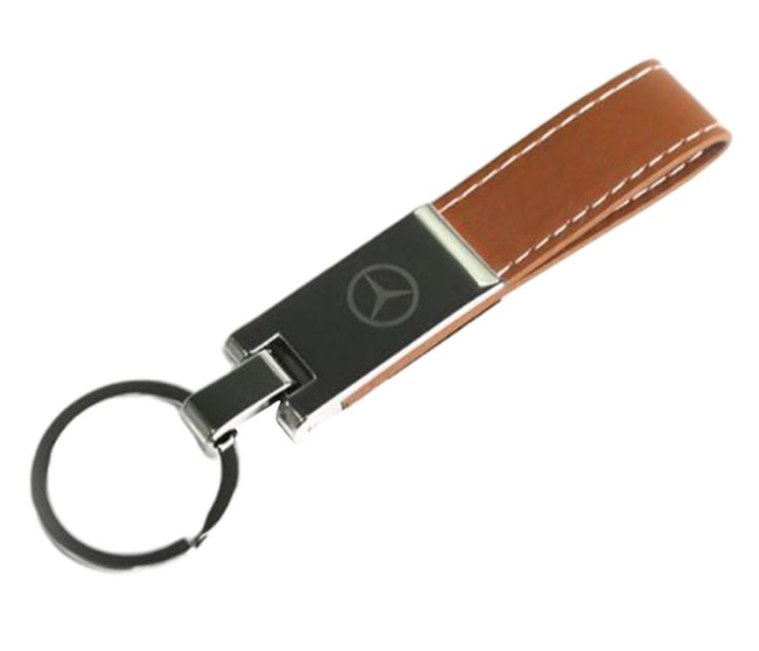 Carabiner Lock Auto Car Long Keychain for Benz - Brown and Silver - Zoom Image