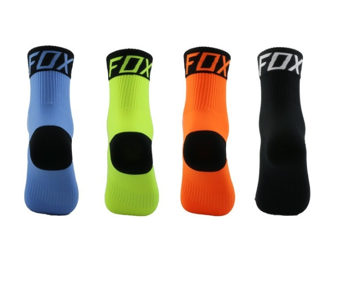 Cycling Compression Socks Fox Design for Road Bike and Mountain Bike - Orange - Zoom Image 3