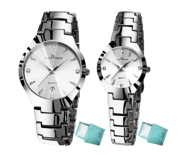 Casual Glaze Couple Watch - Silver - Zoom Image 3