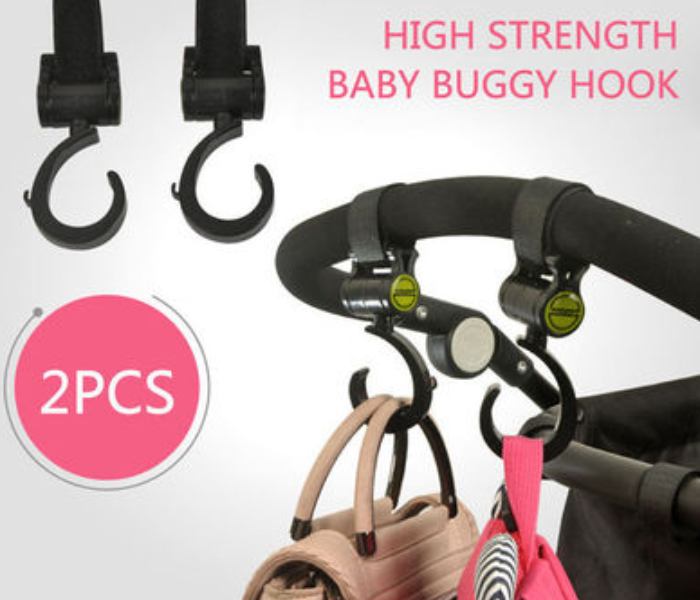 Baby Pushchair 2 Piece Hooks - Black - Zoom Image 3