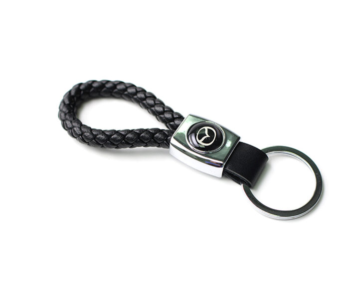 Logo Car Keychain for Mazda - Black and Silver - Zoom Image