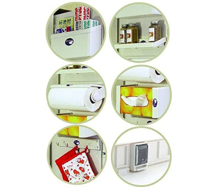 5 in 1 Magnetic Refrigerator Storage Rack Tissue Paper Roll Holder - Multicolour - Zoom Image 3