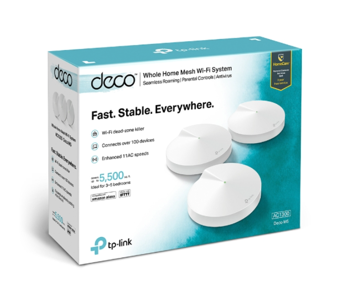 TP-Link Deco M5 Pack of 3 AC1300 Whole Home Mesh Wi-Fi System - White - Zoom Image 4