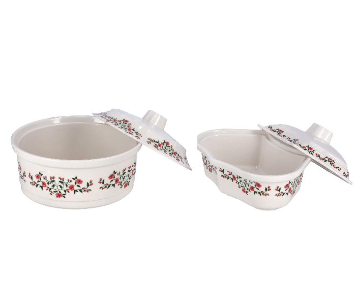 Royalford RF9993 14 Piece Rotating Serving Tray Floral - White - Zoom Image 2