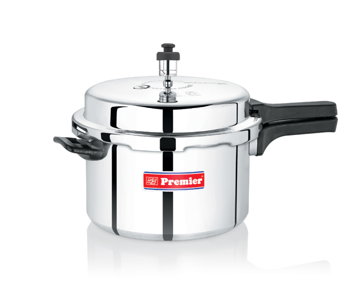 Premier 2154 Netraa Deluxe 5.5 Litre Aluminium Pressure Cooker - Silver - Zoom Image