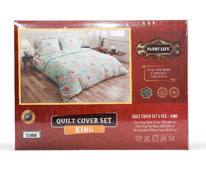 Parry Life PLBS7603LL 4 Piece Quilt Cover Set - Blue - Zoom Image 2