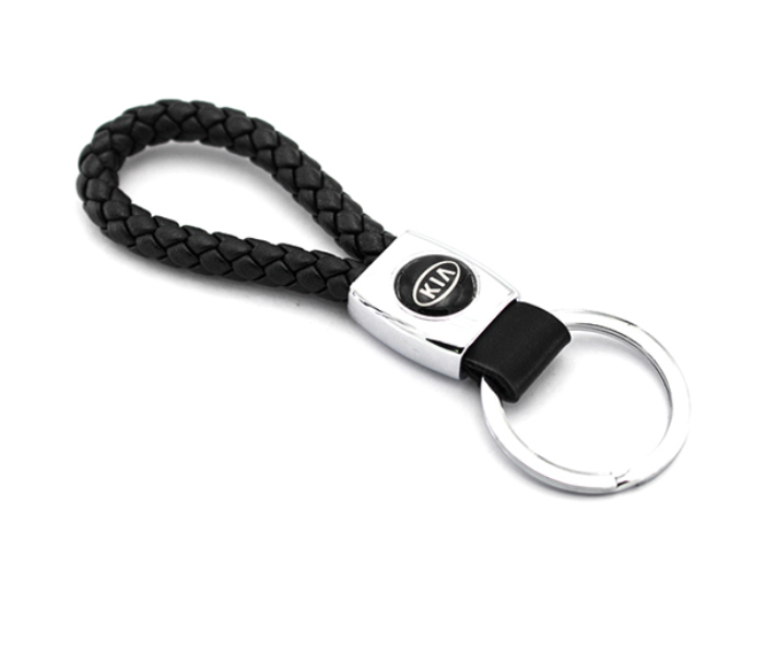 Logo Car Keychain for KIA - Black and Silver - Zoom Image