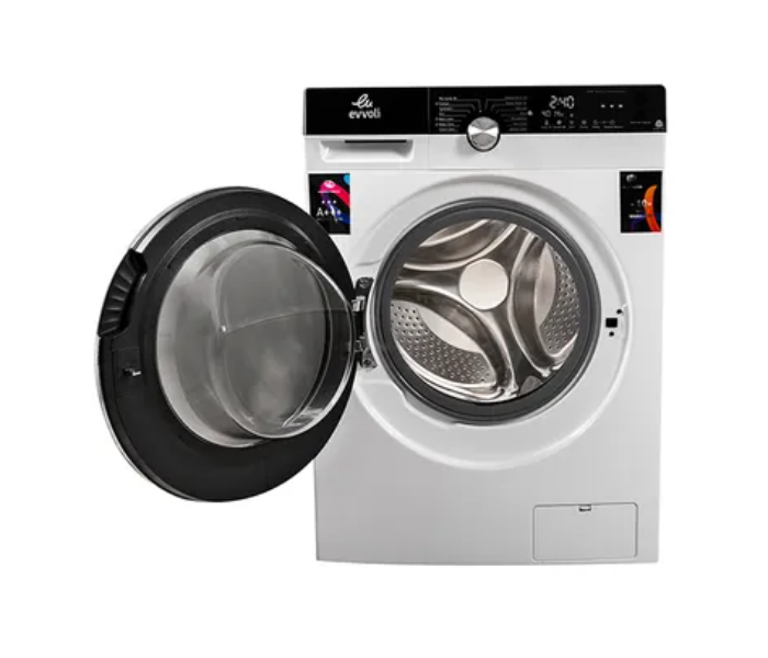 Evvoli EVWM-FBLE-814W 8 KG 1400 PRM Front Load Washing Machine – White and Black - Zoom Image 3