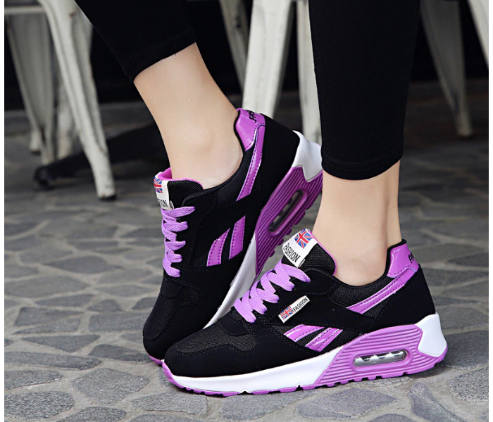 Light Breathable Mesh Flat Casual EU-35 Lace-up Sneakers for Women - Violet - Zoom Image 2