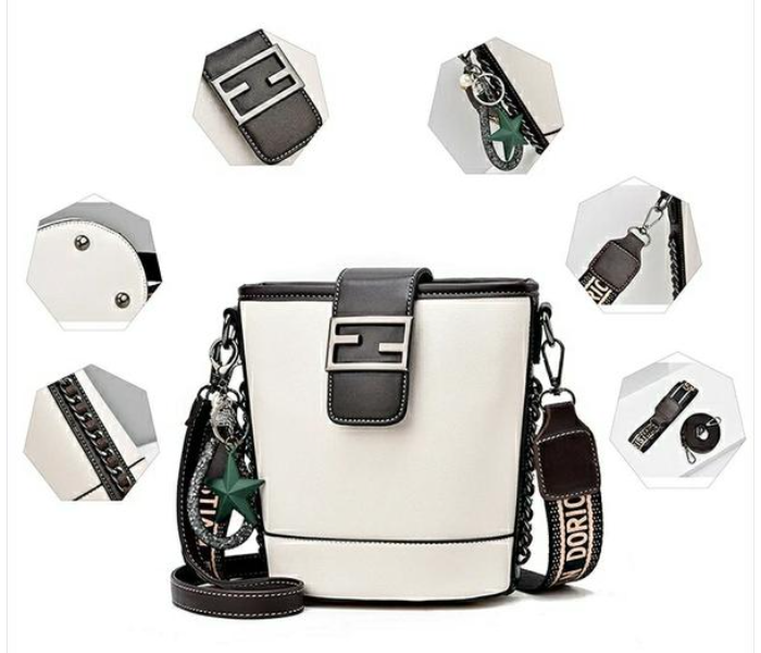 Luxury Fashion Design Vintage Bucket Mini Bag for Women - White - Zoom Image 3