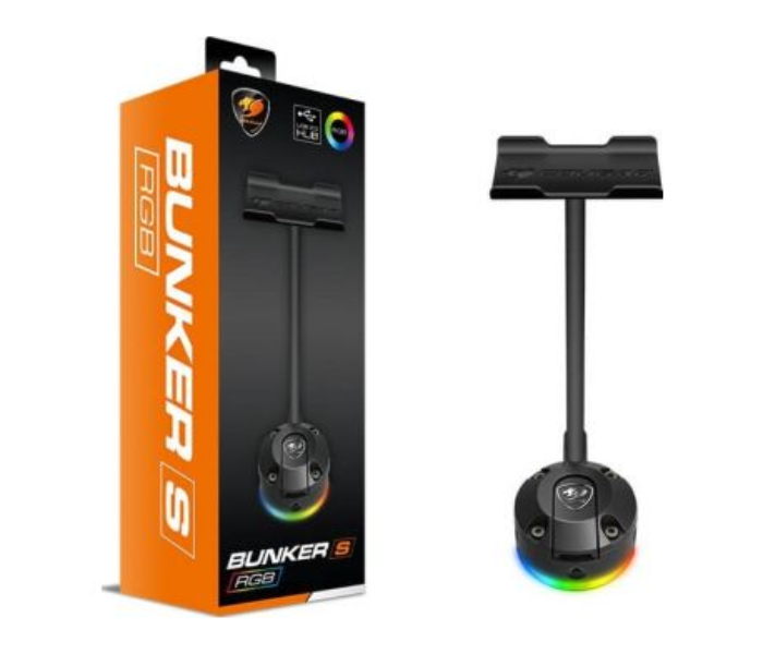 Cougar Bunker S RGB Headset Stand with USB Hub - Black - Zoom Image 1