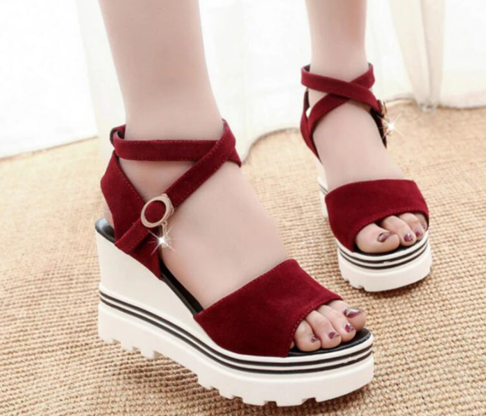 New Summer High Heels Wedges EU37 for Women – Red - Zoom Image 1