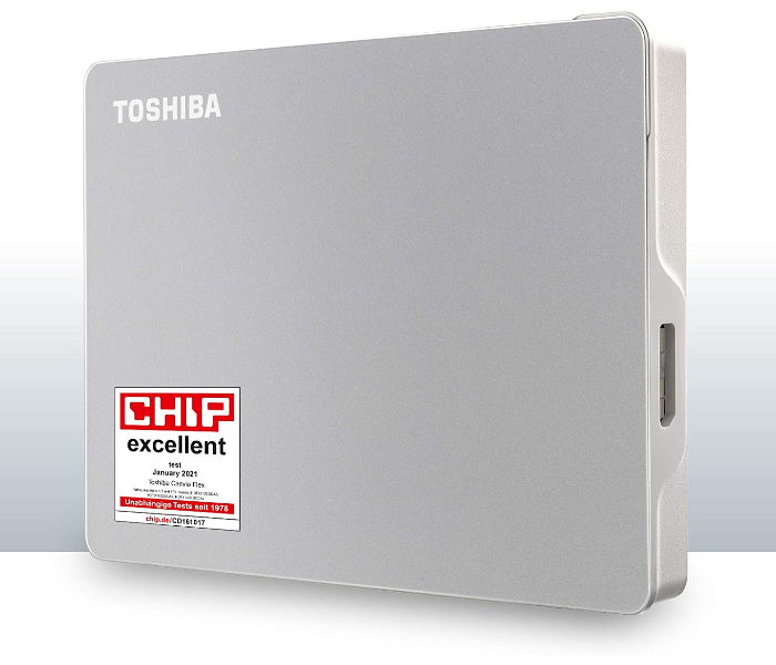 Toshiba HDTX110ESCAA 1TB Canvio Flex Portable External Hard Drive - Silver - Zoom Image 1