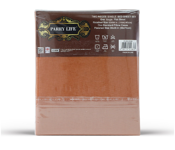 Parry Life PLBS7036O 90GSM Micro Fiber Machine Washable Single Flat Sheet - Orange - Zoom Image 5