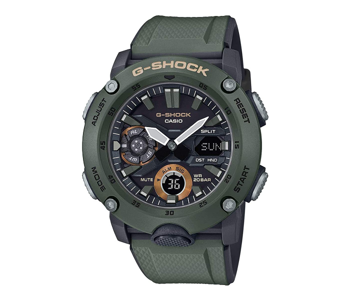 Casio GA-2000-3AVDR G-Shock Carbon Core Guard Analogue Digital Watch for Men - Dark Green - Zoom Image 1