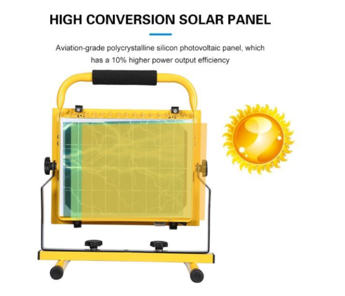 LED Solar 30W Integrated Portable Flood Light - Yellow - Zoom Image 1