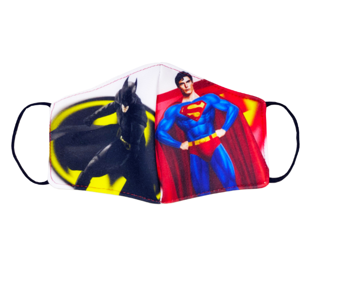 Zap Batman and Superman  Printed Reusable and Washable Mask for Kids - Zoom Image