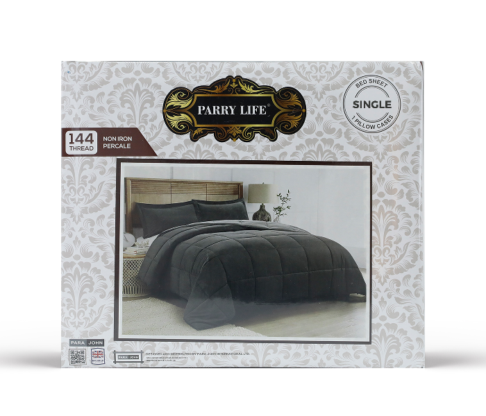 Parry Life PLBS7036 90GSM Micro Fiber Machine Washable Single Flat Sheet - Black - Zoom Image 2