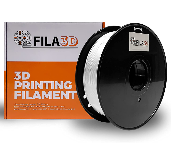 Fila3D 1.75mm TPU 1Kg 3D Printer Filament Transparent - White - Zoom Image 1