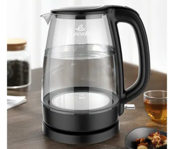 Evvoli EVKA-KE17MB 1.7 Liters Glass Body Kettle - Black - Zoom Image 2