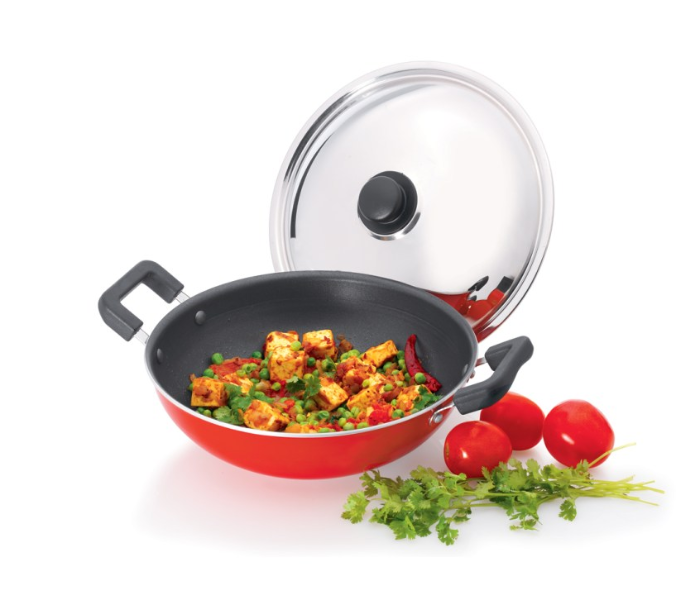 Premier 2779 26cm Non-Stick Kadai - Red & Black - Zoom Image 3