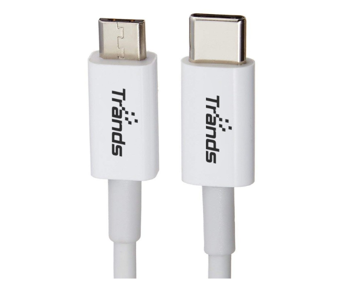 Trands TR-CA4380 Type-C to Micro USB Cable -White - Zoom Image 1