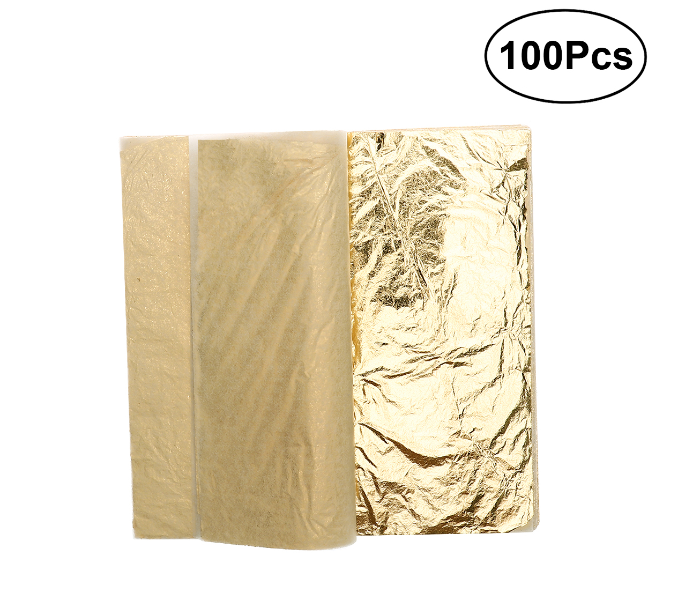 100 Sheets Imitation Gold Foil Papers - Gold - Zoom Image 1