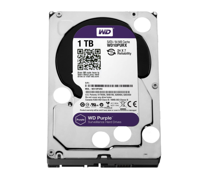 WD Purple WD10PURX-78 1 TB Surveillance Hard Disk Drive - Zoom Image 1