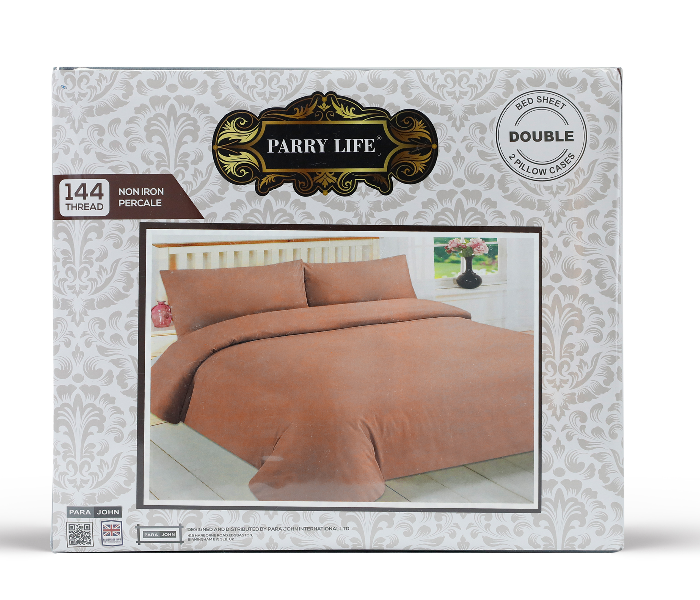 Parry Life PLBS7599O 3 Piece 90GSM Micro Fiber Machine Washable Double Flat Sheet - Orange - Zoom Image 2