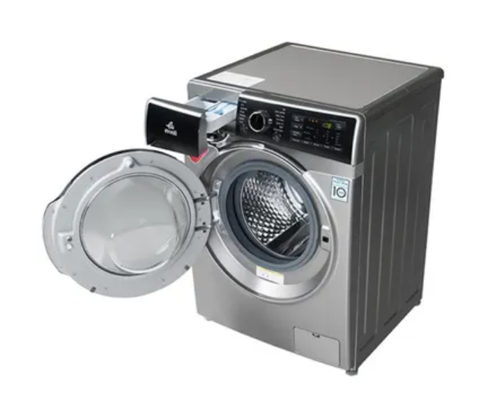 Evvoli EVWM-FDDH-914S 9 KG 1400 PRM Direct Drive Motor Washing Machine – Silver and Black - Zoom Image 3