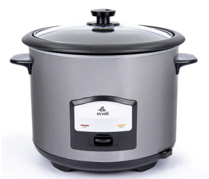 Evvoli EVKA-RC6501S 750W 6.5 Litter Up To 12 Cup Of Rice Non-Stick 2 In 1 Rice Cooker with Steamer  - Black and Silver - Zoom Image 5