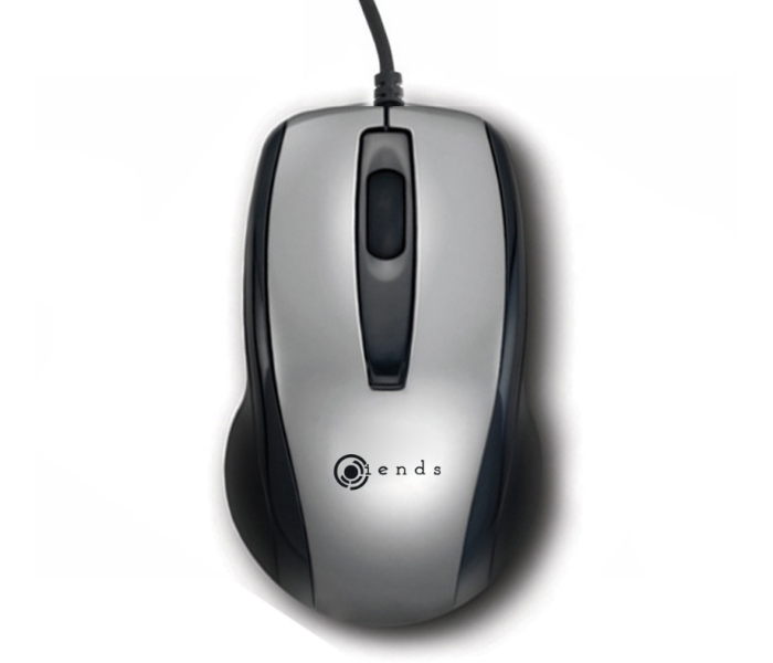 Iends IE-MU860 Wired USB Optical Mouse - Black and Silver - Zoom Image 2