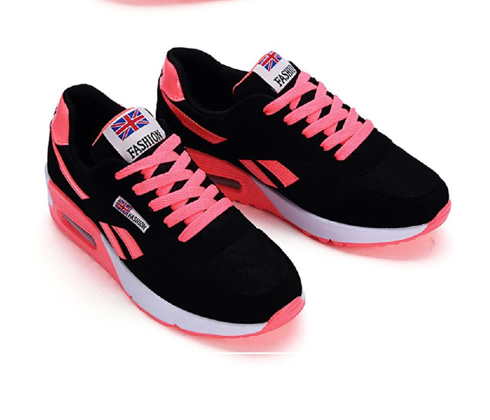 Light Breathable Mesh Flat Casual EU-38 Lace-up Sneakers for Women - Pink - Zoom Image 2