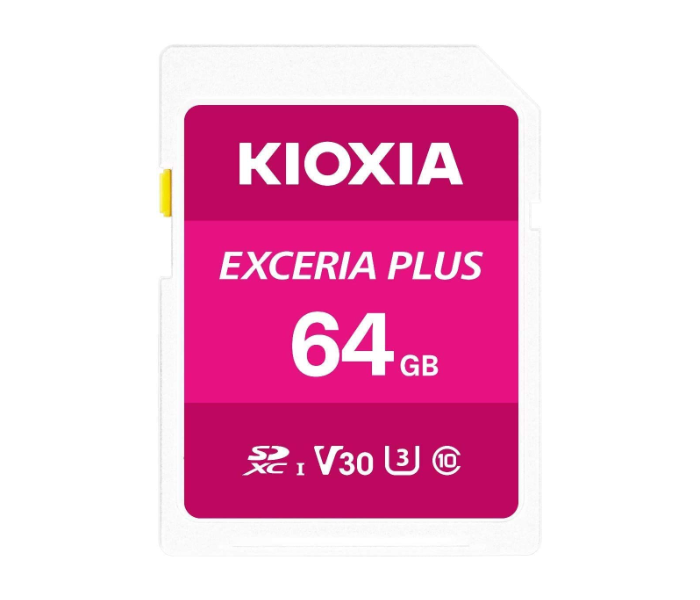 Kioxia LNPL1M064GG4 SDXC UHS-I U3 64GB Class 10 V30 Exceria Plus 4K Video Recording SD Memory Card - Zoom Image 1