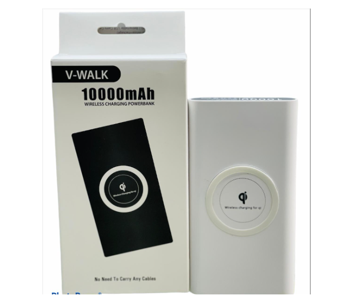 V-walk 10000mAh Wireless Charging Power Bank With USB - Black - Zoom Image 2