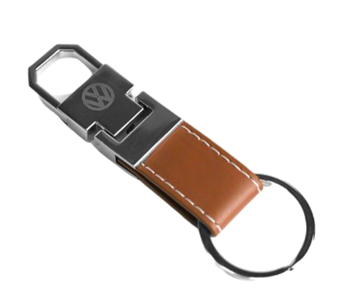 Carabiner Lock Auto Car Small Keychain for Volkswagen - Black and Brown - Zoom Image