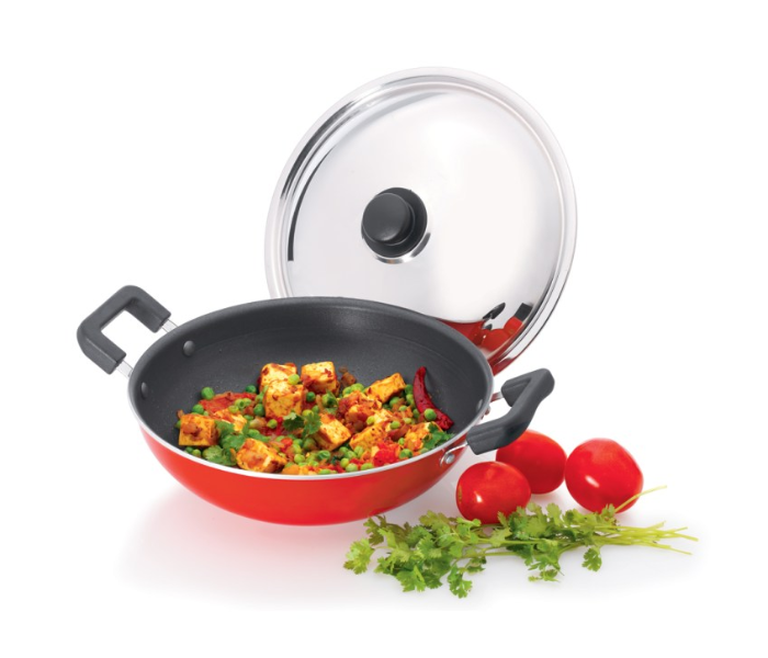 Premier 2762 24cm Non-Stick Kadai - Red & Black - Zoom Image 4