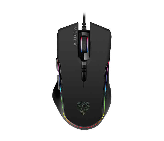 Vertux ASSAULTER 10000DPI Highly Sensitive 7 Button Programmable RGB Wired Gaming Mouse - Black - Zoom Image 1