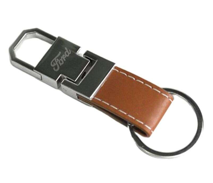 Carabiner Lock Auto Car Small Keychain for Ford - Black and Brown - Zoom Image